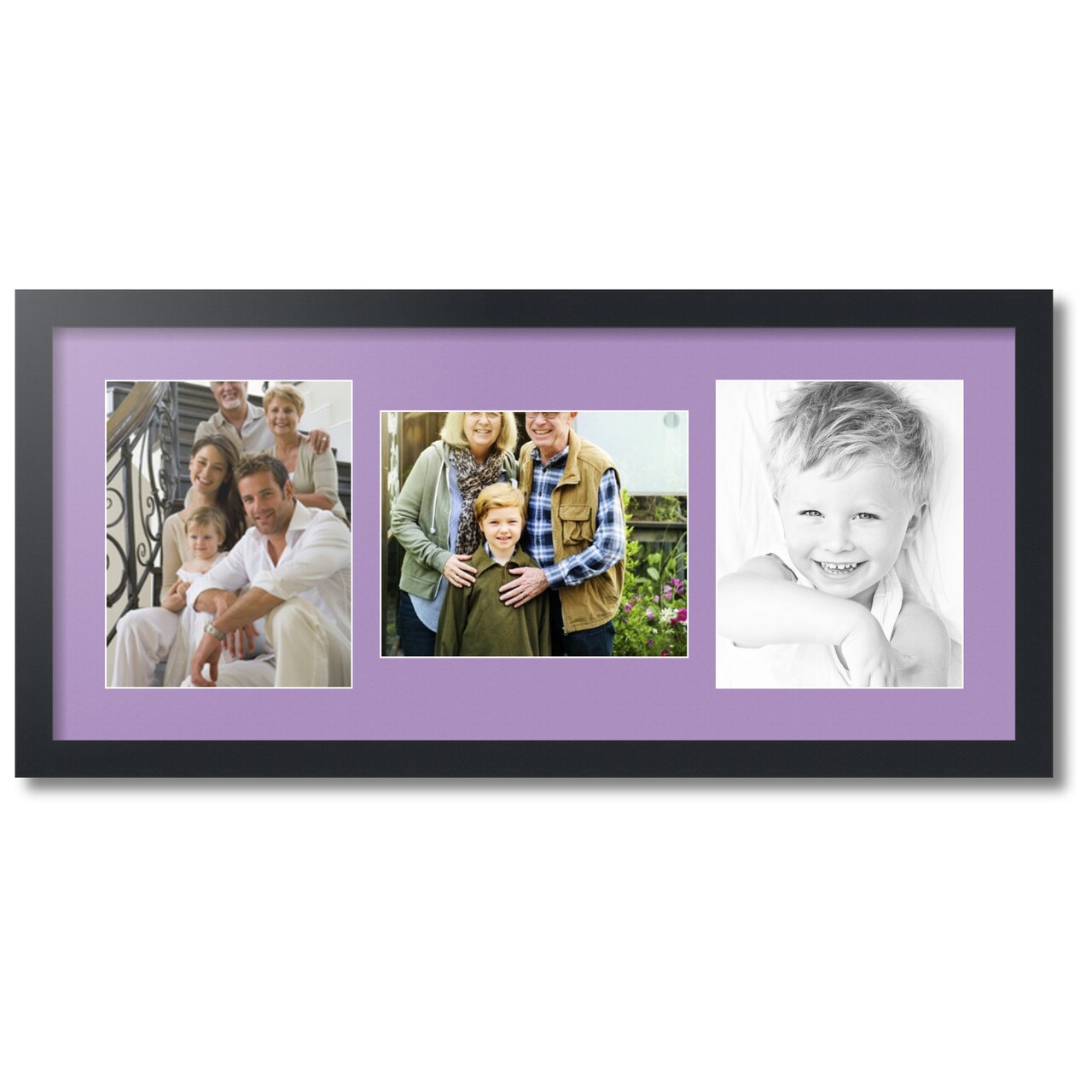 ArtToFrames Collage Photo Picture Frame with 3 - 8x10 inch Openings, Framed in Black with Over 62 Mat Color Options and Plexi Glass (CSM-3926-117)